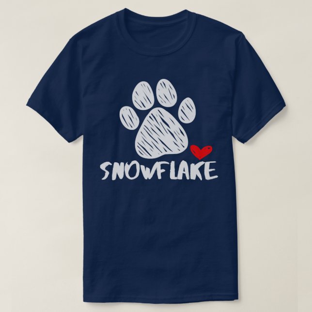 T-shirt Snowflake Nom du chien Chien Chien Chien Chien Chi (Design devant)