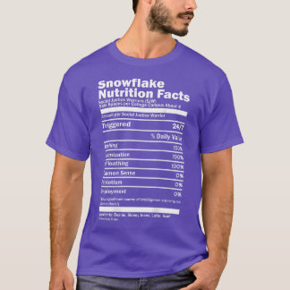 T-shirt Snowflake Nutrition Fiches sur le dos Socialiste U