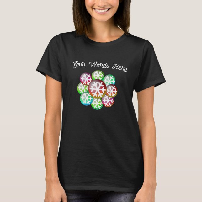 T-shirt Snowflake Tons de Bijoux Ajoutez Vos Mots (Devant)