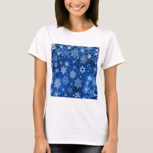 T-shirt Snowflakes de Noël Bleu et argent