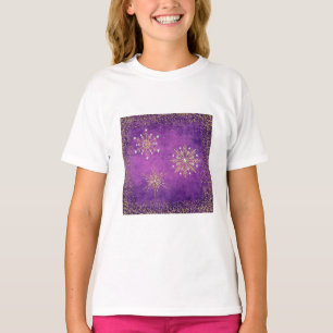 T-shirt Snowflakes de Noël Purple & Gold Parties scintill