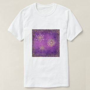 T-shirt Snowflakes de Noël Purple & Gold Parties scintilla