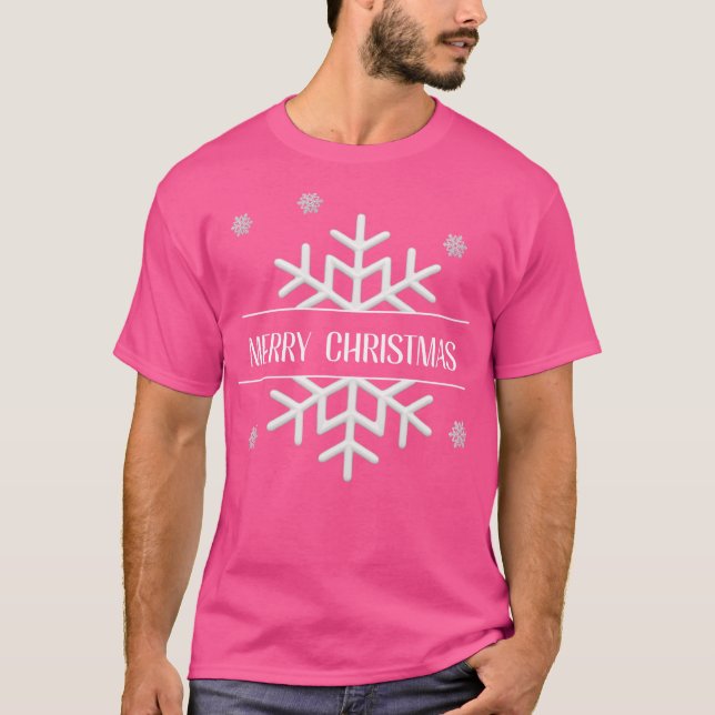 T-SHIRT SNOWFLAKES MERRY CHRISTMAS (Devant)