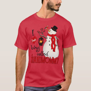 T-shirt Snowflakes vintages Snowman J'Aime Être Appelé Gra