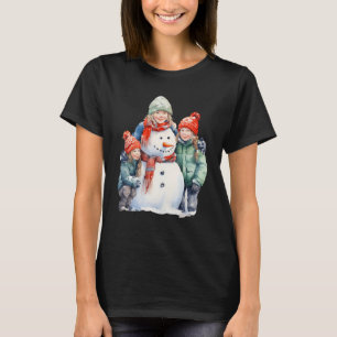 T-shirt Snowman avec carotte Nez Écharpe hiver Noël 2