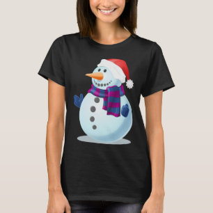 T-shirt Snowman Avec Le Chapeau Du Père Noël