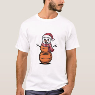 T-shirt Snowman Basketball Noël Amateurs de sport