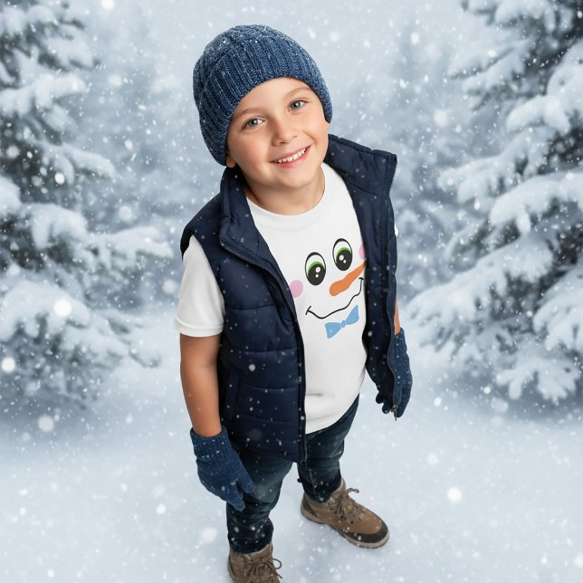 T-shirt Snowman Boy Face pour enfants (Créateur téléchargé)