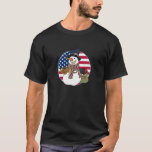 T-shirt Snowman Christmas Retro Cheer Patriotique USA Amér<br><div class="desc">Snowman Christmas Retro Cheval Patriotique USA Amérique Noël</div>