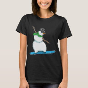 T-shirt Snowman Christmas Snowboard