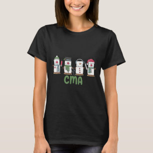T-shirt Snowman Cma Nurse Noël Certifié Médicale Ista