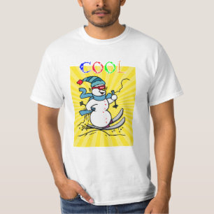 T-shirt Snowman coloré Ski   drôle mignon snowman   ski