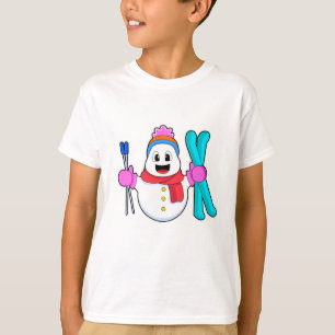 T-shirt Snowman comme skieur avec ski