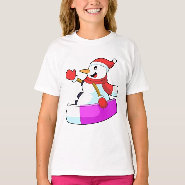 T-shirt Snowman comme Snowboardeur avec Sonowboard.PNG (Devant)