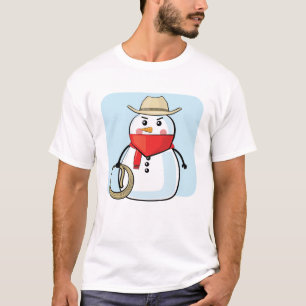 T-shirt Snowman Cowboy - Illustration drôle