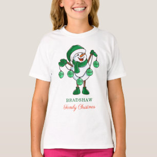 T-shirt Snowman de Noël avec Baubles Family Matching