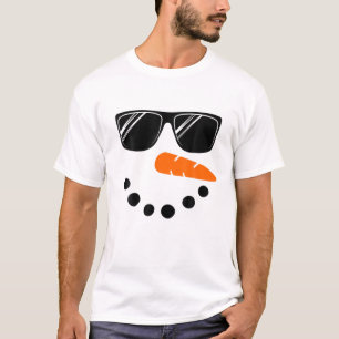 T-shirt Snowman Face Boys Enfants Toddler Glasse Noël Wi-F