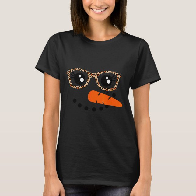 T-shirt Snowman Face Carrot Nose Christmas Winter Cosplay  (Devant)