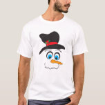 T-shirt Snowman Face Funny Winter Snowman Christmas Carrot<br><div class="desc">T-shirt de Snowman Face. Design shows a Funny Snowman with a carrot nose to wear the Winter Christmas Season. For a snowman lover or a Gift for a snowman collector or cause they love snowy Winter weather and building snowwmen. Cute Snowman Face design to wear as a Snowman costume ou...</div>