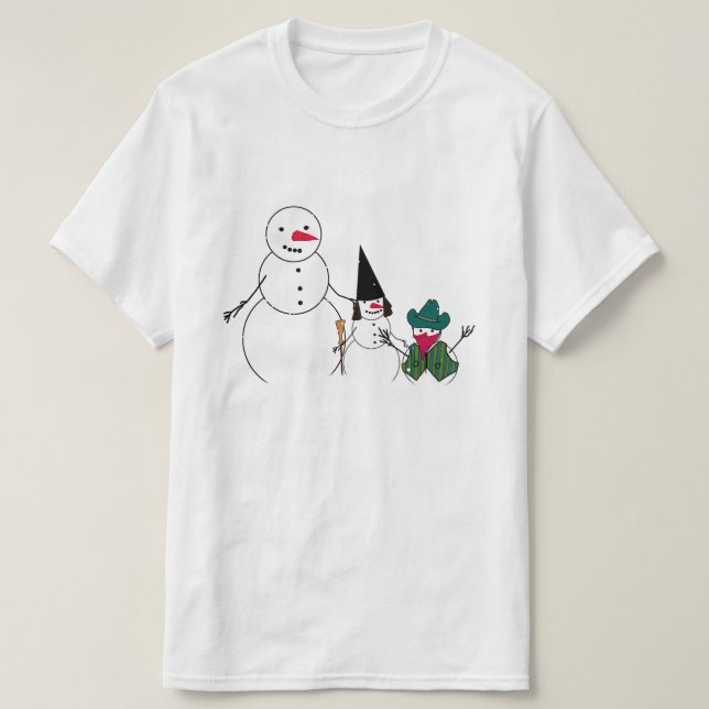 T-shirt Snowman Family Halloween (Design devant)