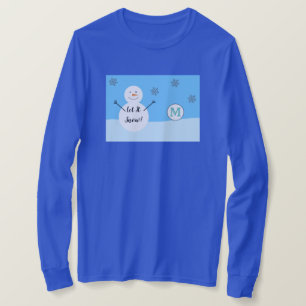 T-shirt Snowman Festif Fête d'hiver sur mesure Monogramme