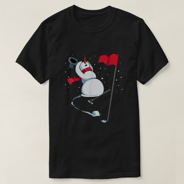 T-shirt Snowman Jouer Golf Pajama de Noël Sport XMas G (Design devant)
