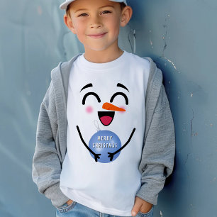 T-shirt Snowman Joyeux Noël mignon visage souriant hiver