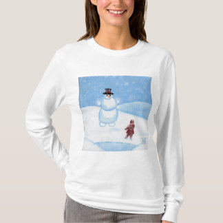 T-shirt Snowman Long Sleeve T pour les femmes par JML
