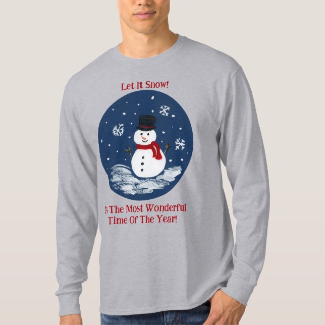 T-shirt Snowman Merveilleux temps année PERSONNALISER (Devant)