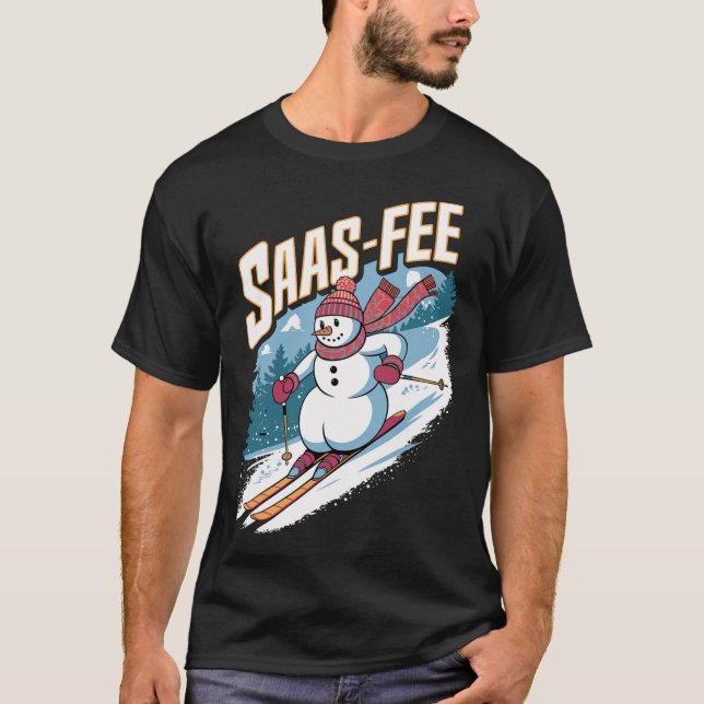 T-shirt Snowman mignon ski (Devant)