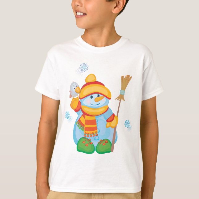 T-Shirt Snowman mignon Vacances Porter (Devant)