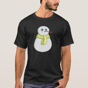 T-shirt Snowman portant une écharpe jaune