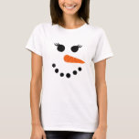 T-shirt Snowman Pour Femmes Eyelashes Glaces Christmas Win<br><div class="desc">Le visage de bonhomme de neige avec le nez de la carotte. Jolie construction un cadeau de costume bonhomme de neige. Chemises de Noël pour femmes. Chemise de Noël pour les filles en pyjama pour la famille. Chemises femmes du Grand Noël. Costume Snowman pour Noël,  Hanoukka,  vacances d'hiver</div>
