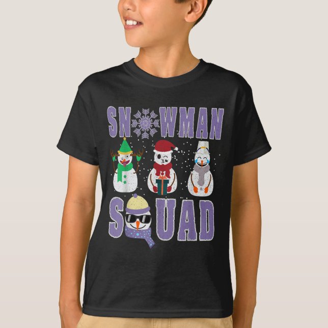 T-shirt Snowman Squad Funny Family Matching, Teacher And S (Devant)