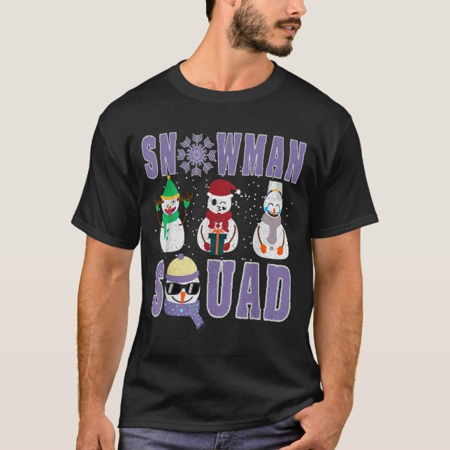 T-shirt Snowman Squad Funny Family Matching, Teacher And S (Devant)