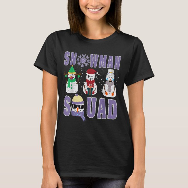 T-shirt Snowman Squad Funny Family Matching, Teacher And S (Devant)