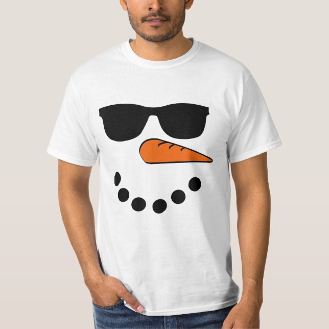 T-shirt Snowman Visage Noël Drôle Santa Claus Sunglass (Devant)