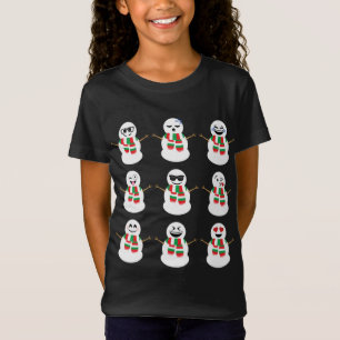 T-Shirt Snowman Visages Personnages Joli Noël