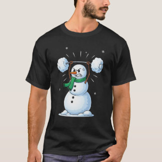 T-shirt Snowman Weightlifting Christmas Gym Lover