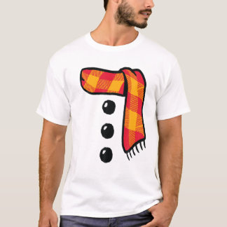 T-shirt Snowman Winter Trois boutons noirs Costume d'échar