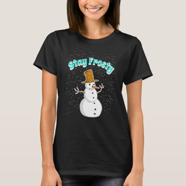 T-shirt Snowman With Snowing Snowflakes Will Stay Frosty I (Devant)