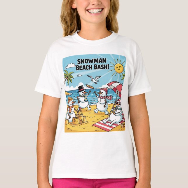 T-shirt Snowmen Beach Bash (Devant)