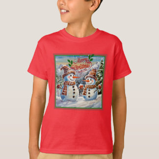 T-shirt Snowmen, Joyeux Noël,
