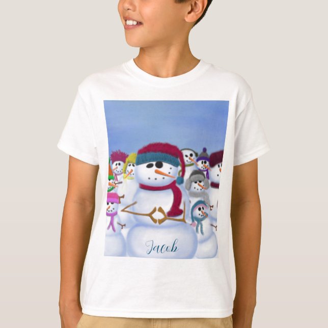 T-shirt Snowmen mignon et capricieux (Devant)