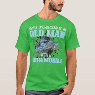 T-shirt Snowmobile Gear Old Man Beard Snowmobile Helmet Sn