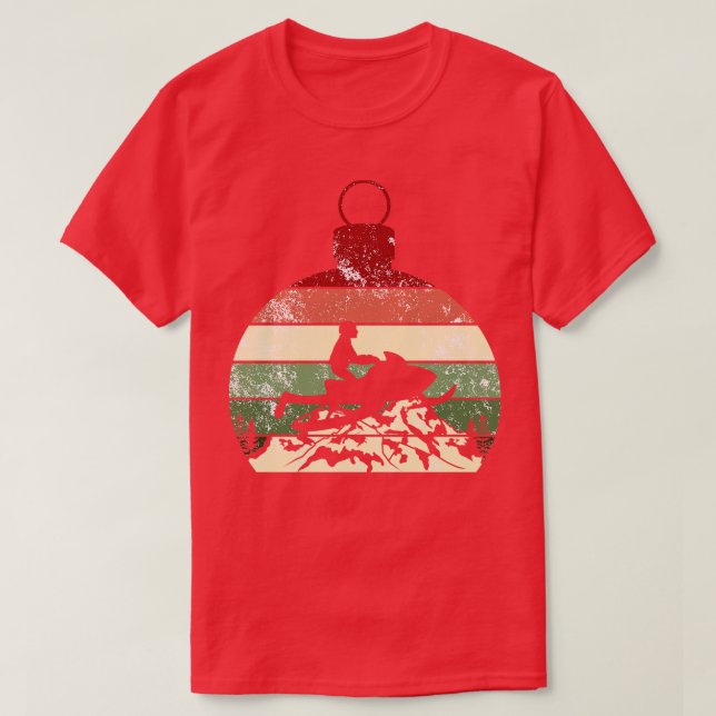 T-shirt Snowmobile Retro Vintage Noël (Design devant)