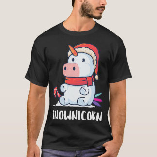 T-shirt Snownicorn Snowman Unicorn Santa Claus Noël U