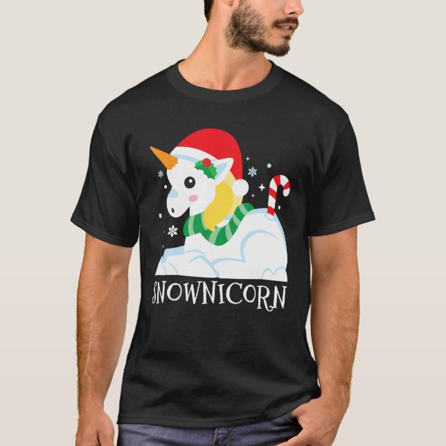 T-shirt Snownicorn Unicorn Funny mignonne Winter Girl Chri (Devant)