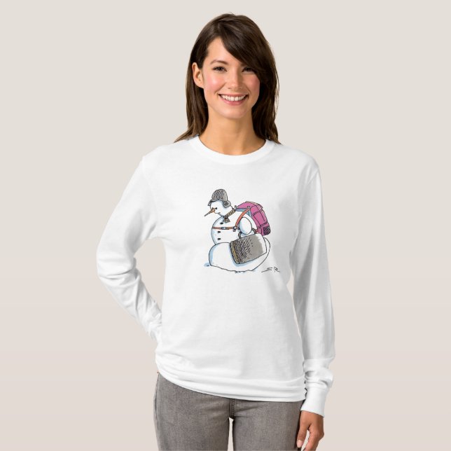 T-shirt Snowpack Snowman chemise à manches longues (Devant entier)
