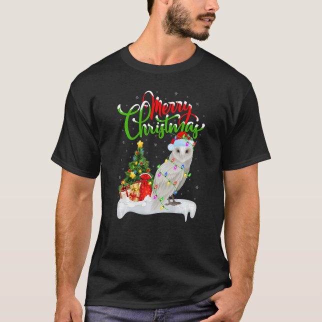 T-shirt Snowy Owl Bird  Xmas Decorations Snowy Owl Christm (Devant)
